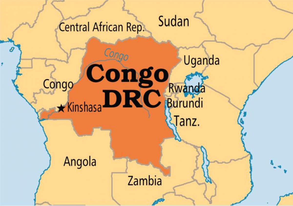 mapa de república democrática del congo