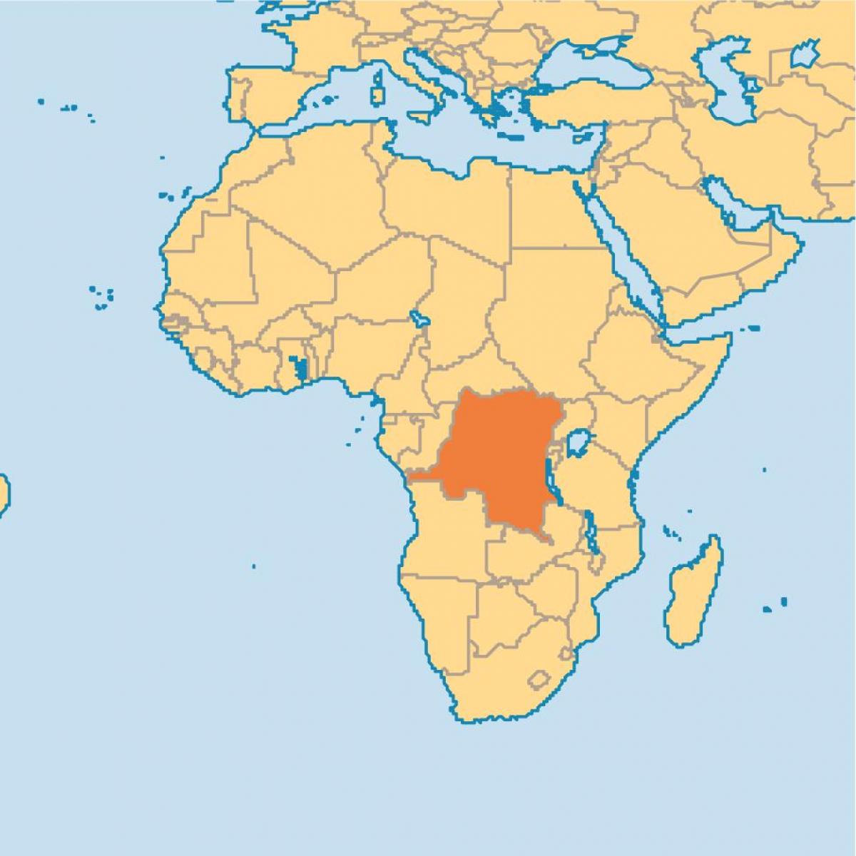 Mapa de zaire en el mundo
