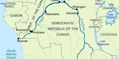 Río Zaire en el mapa del mundo